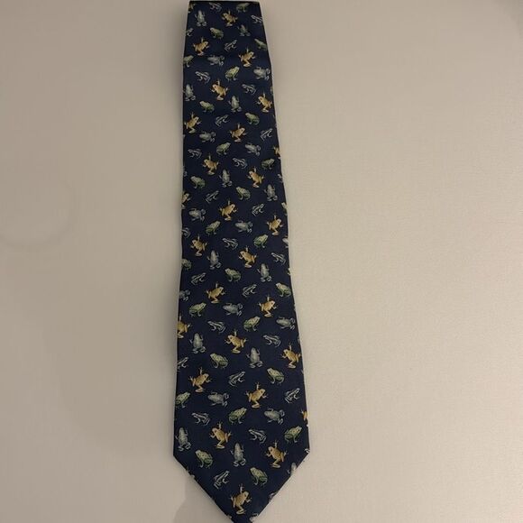 Frog Print Silk Tie Structure - Picture 1 of 2